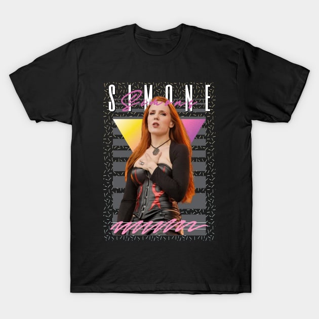 simone simons Retro Style Fan Art T-Shirt by Madesu Art